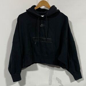 Nike tech fleece Black Cropped Hoodie sweatshirt